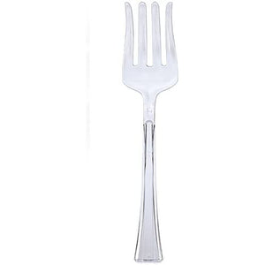 Clear Heavyweight Plastic Salad Serving Fork 12"