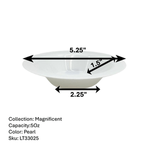 *JUMBO PACK* Magnificence Heavyweight 5oz Plastic Bowls Value Pack White Pearl