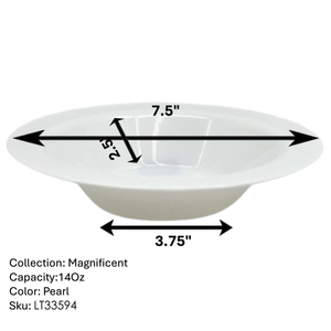 *JUMBO PACK* Magnificent Heavyweight 14oz Plastic Bowls Value pack White Pearl