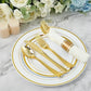 *BULK* Pre-Rolled set Cutlery Combo Spoon, Knife, Forks and Napkin Polished Gold