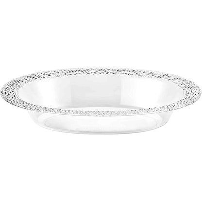 Lillian Tablesetting Pebbled Plastic Oval Serving Bowl Clear 15 oz