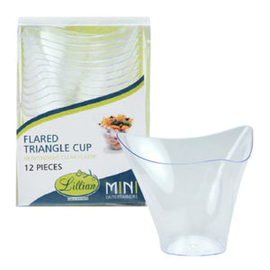 Lillian Tablesettings Mini Plastic Flared Triangle Clear Cup