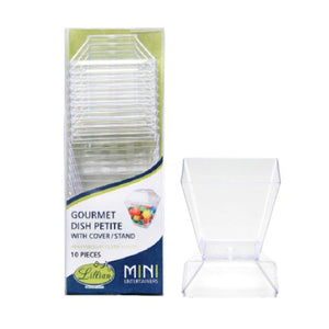 Lillian Tablesettings Mini Plastic Gourmet Dish Petite Clear 2 oz Serverware Lillian 10 Pieces