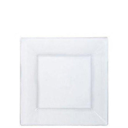 Lillian Tablesettings Square Plastic Dinner Plates Clear 6.5"