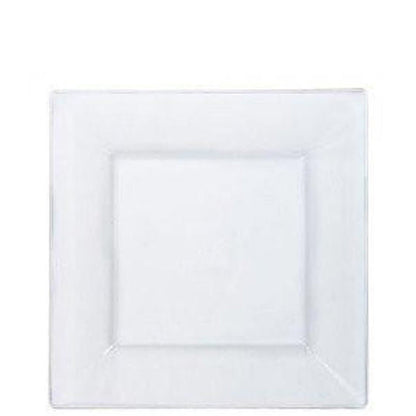 Lillian Tablesettings Square Plastic Dinner Plates Clear 8"