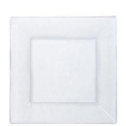 Lillian Tablesettings Square Plastic Dinner Plates Clear 9.5"