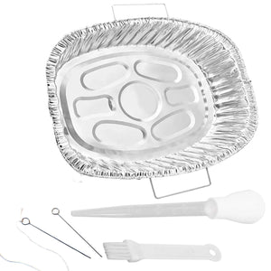 Oval Disposable Turkey Roasting Pan with Handles & Free 3-in-1 Basting Kit