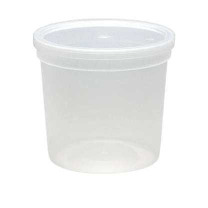 24 ozExtra Strong Quality Round Plastic Container with Lid 24 oz