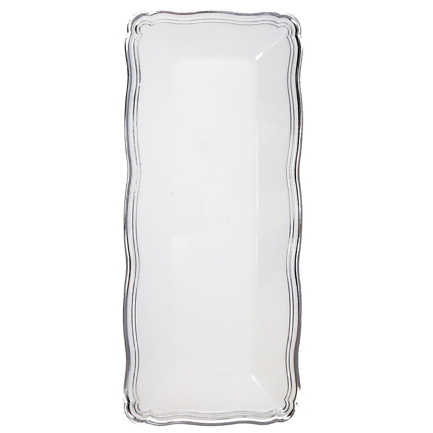 Aristocrat Collection 13.75" x6" White & Silver Narrow Serving Trays