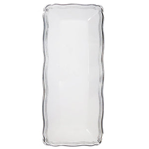 Aristocrat Collection 13.75" x6" White & Silver Narrow Serving Trays