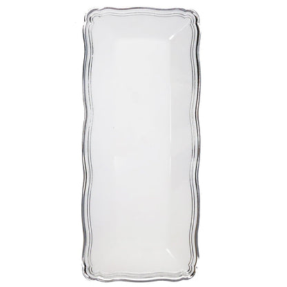 Aristocrat Collection 13.75" x6" White & Silver Narrow Serving Trays