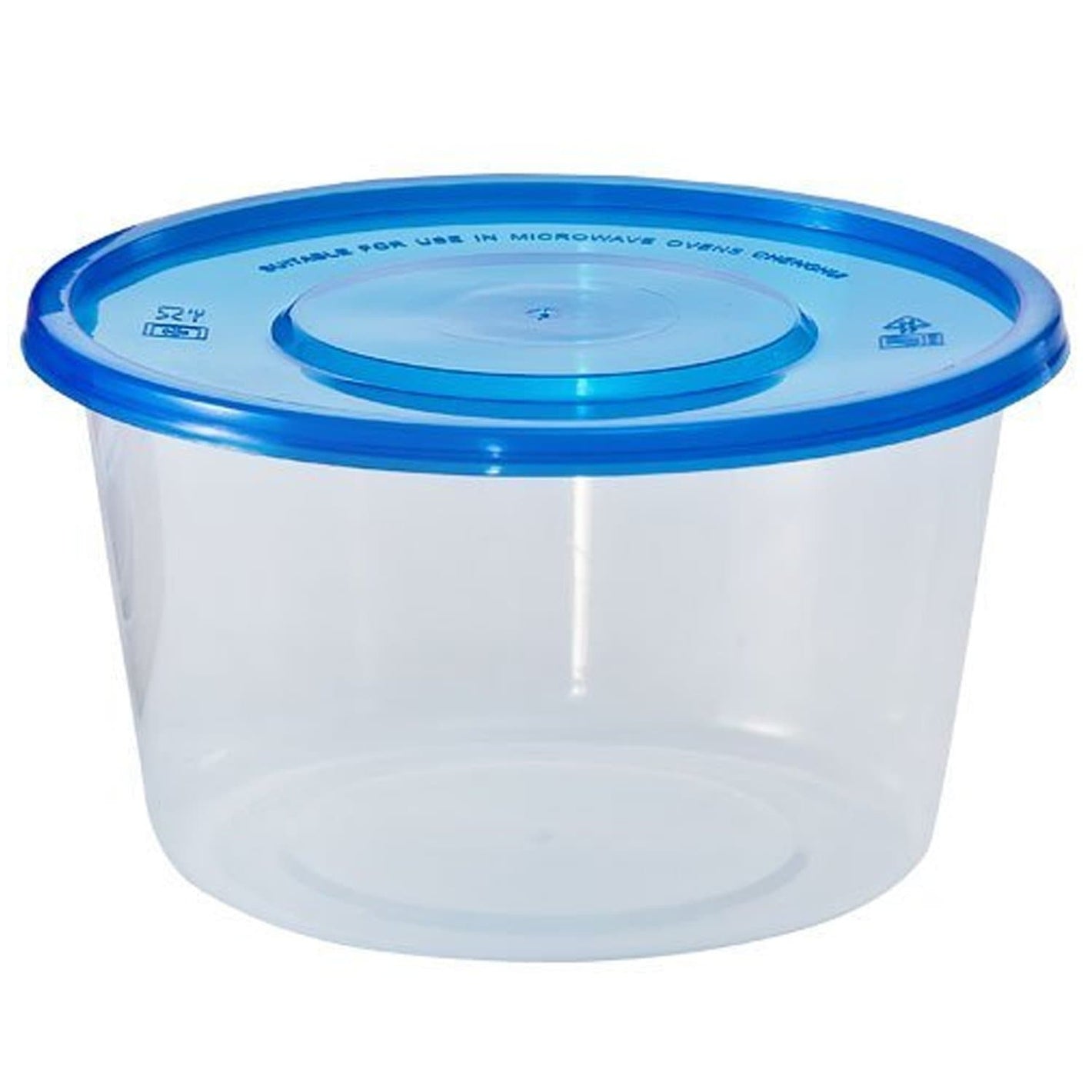 34 oz Light Weight Containers With Lids Large Round Blue 3Count