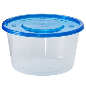 34 oz Light Weight Containers With Lids Large Round Blue 3Count