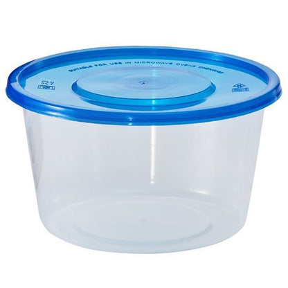34 oz Light Weight Containers With Lids Large Round Blue 3Count