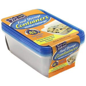 25 oz Light weight Containers With Lids Medium Rectangular Clear 4Count