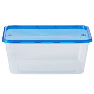 34 oz Light Weight Storage Container With Lid Large Rectangular Blue 3Count