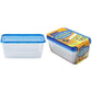 34 oz Light Weight Storage Container With Lid Large Rectangular Blue 3Count