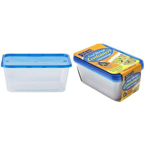 34 oz Light Weight Storage Container With Lid Large Rectangular Blue 3Count