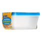 34 oz Light Weight Storage Container With Lid Large Rectangular Blue 3Count