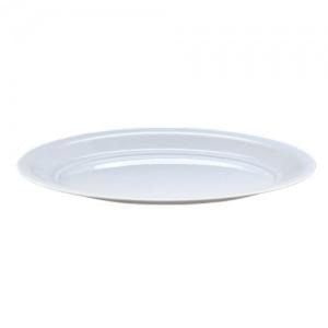 Oval Plastic Heavy Weight Tray White 14.25"X 18.5''