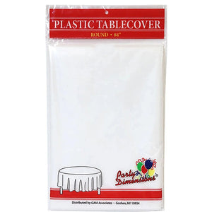 TableCloth Plastic Disposable Round Clear 84''
