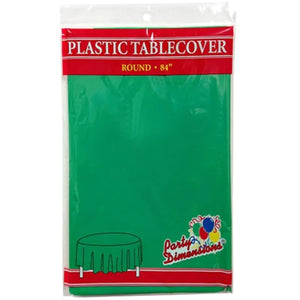 TableCloth Plastic Disposable Round Green 84''