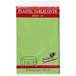 TableCloth Plastic Disposable Round Lime Green 84''