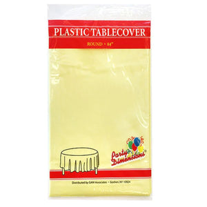 TableCloth Plastic Disposable Round Yellow 84''
