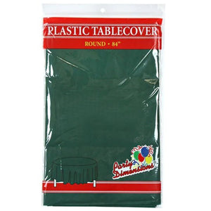 TableCloth Plastic Disposable Round Hunter Green 84''