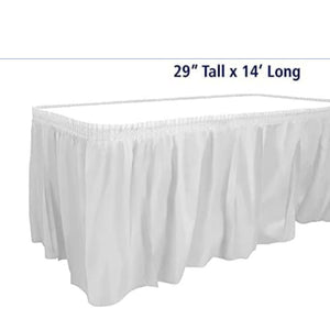 White 29''X14'' Plastic Tableskirt