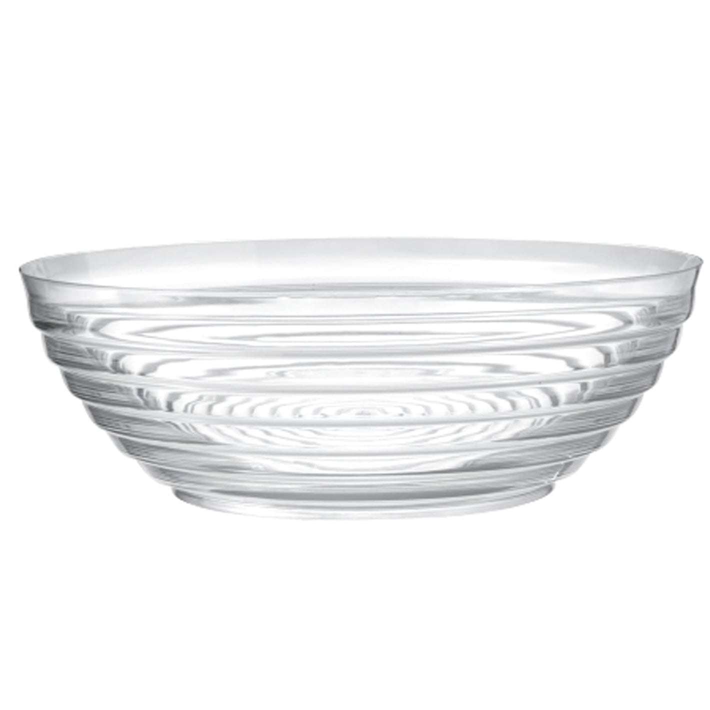 5 Quartz Large Plastic Round Clear Ringed Serving Bowl 11" Extra heavy weight Serverware Party Dimensions 1 Piece
