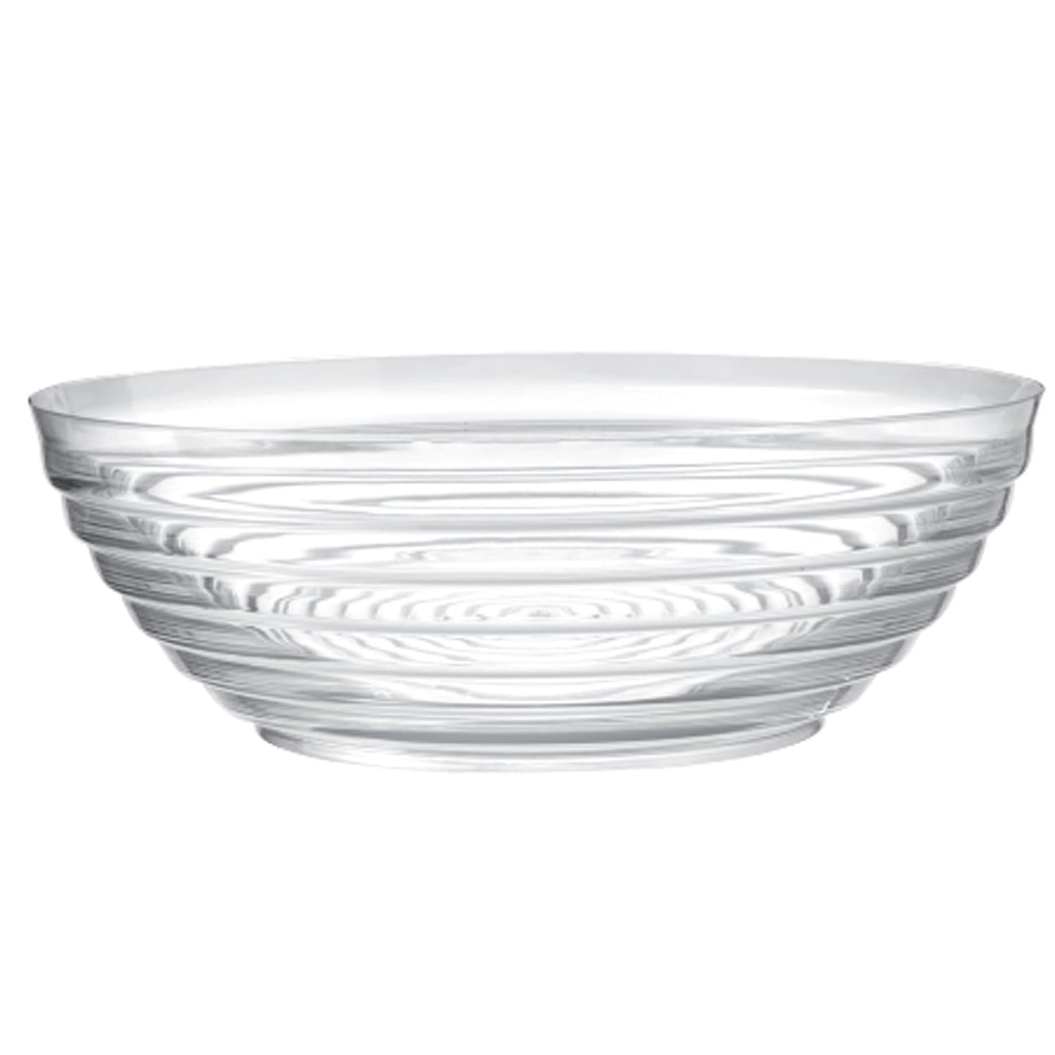 5 Quartz Large Plastic Round Clear Ringed Serving Bowl 11" Extra heavy weight Serverware Party Dimensions 1 Piece