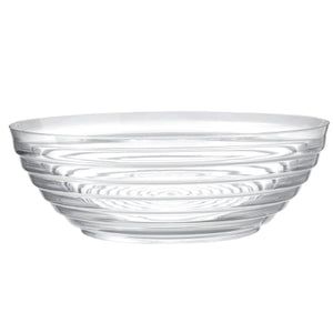 5 Quartz Large Plastic Round Clear Ringed Serving Bowl 11" Extra heavy weight Serverware Party Dimensions 1 Piece