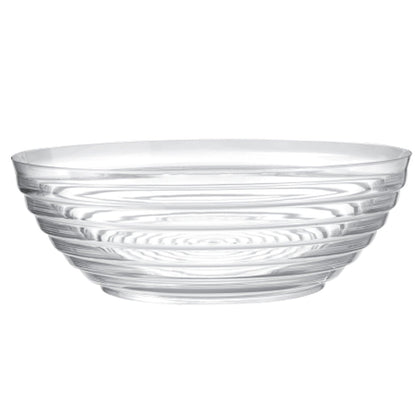 5 Quartz Large Plastic Round Clear Ringed Serving Bowl 11" Extra heavy weight Serverware Party Dimensions 1 Piece