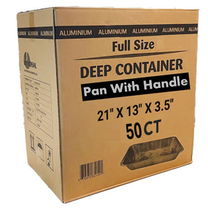*WHOLESALE* Disposable Aluminum 2.75X12.75X3 in. Full Size Pans with Handle Rack 50ct /Case