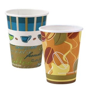 *WHOLESALE* 12 oz. - Disposable - Coffee Bean Pattern - Hot/Cold Cups | 960 ct.