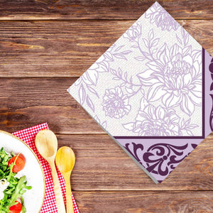 Purple Petal Pride Disposable Lunch Paper Napkins 20CT