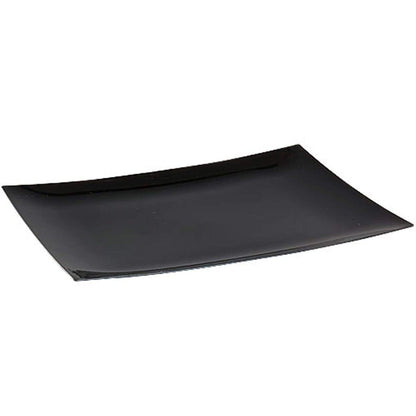 Rectangular Plastic Appetizer Plates Black 7.5"