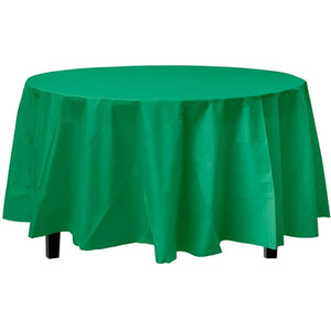 TableCloth Plastic Disposable Round Green 84''