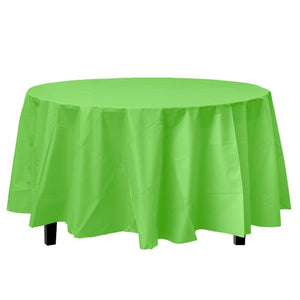 TableCloth Plastic Disposable Round Lime Green 84''