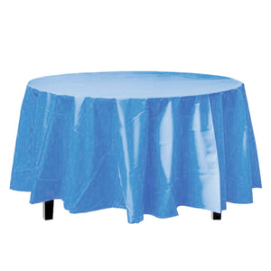 TableCloth Plastic Disposable Round Medium Blue 84''