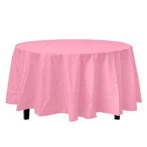 TableCloth Plastic Disposable Round Pink 84''