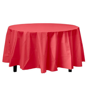 TableCloth Plastic Disposable Round Red 84''