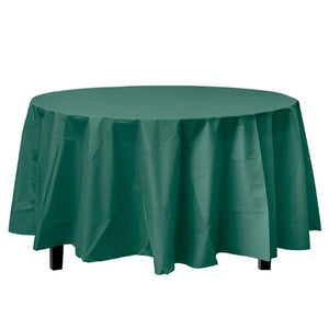 TableCloth Plastic Disposable Round Hunter Green 84''