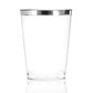 *BUY BULK* Garden Collection White and Black Round Disposable Plastic Dinner Tableware COMBO Set