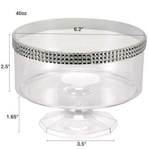 Trifle Small Clear Bowl Jewel Accent 40 oz