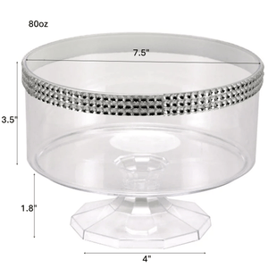 80oz Trifle Small Clear Bowl Jewel Accent