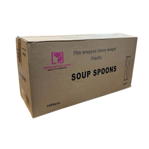 *WHOLESALE* Disposable - Individually Wrapped - Heavy Weight - Black Soup Spoon| 1000 ct.