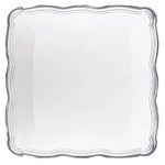 Aristocrat Collection 12” x 12” White & Silver Square Serving Trays Serverware Decorline 2 Pieces