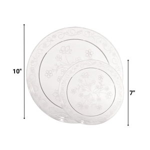 *BUY BULK* D'VINE Collection Elegant Clear Disposable Plastic Dinner Tableware COMBO Set